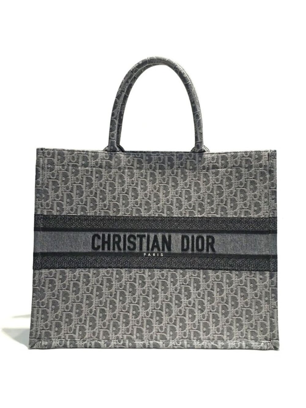 Dior Oblique Book Tote Bag Large Canvas Gray